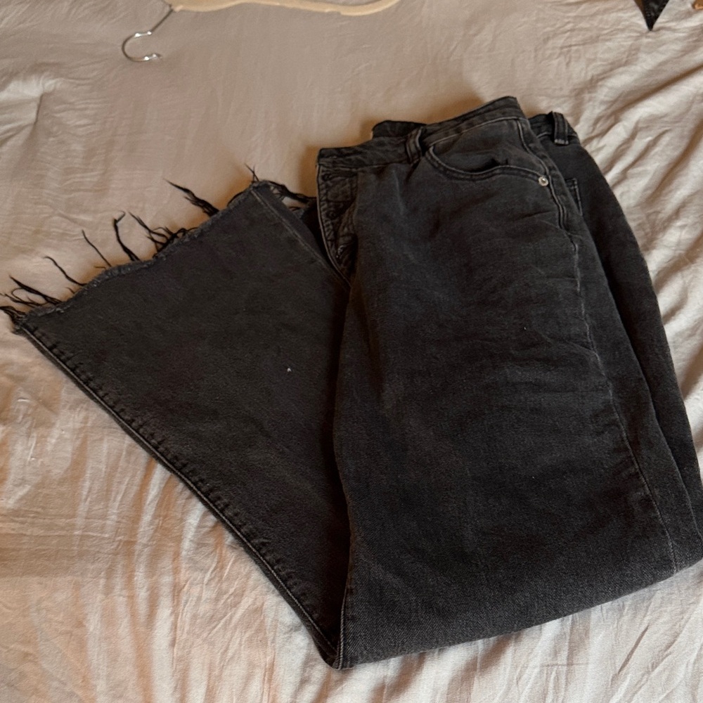 ROLLAs black Frayed Hem Jeans